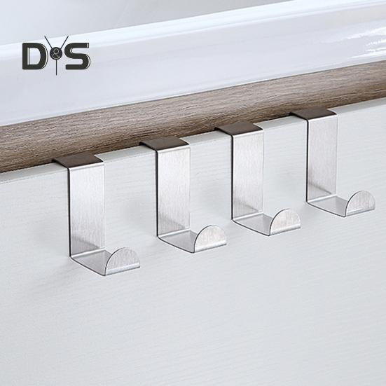 4Pcs Door Back Hooks Rustproof Anti-deform Strong Load-Bearing Coat Towel Organizer Cabinet Hanger Hooks