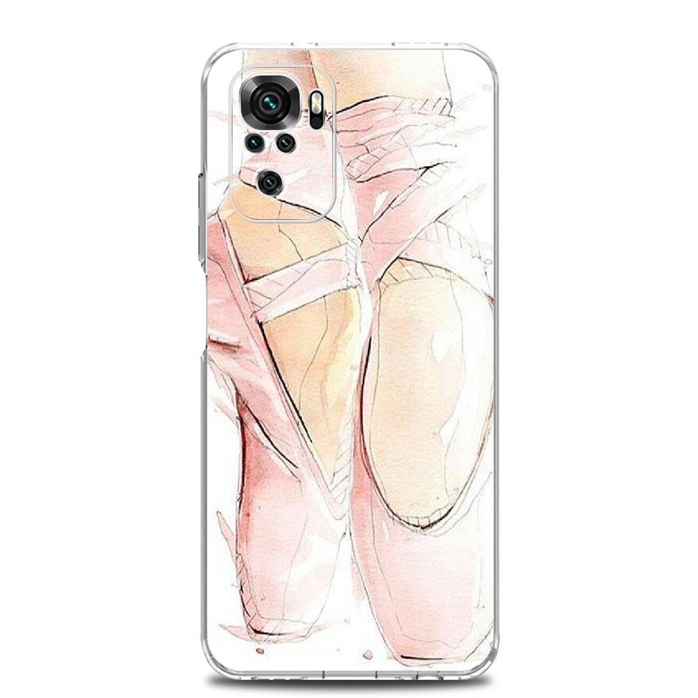 Simple Swan Dance Ballet Clear Phone Case For Xiaomi Redmi Note 12 5G 9S 9 8 10 11 Pro+ 9T 8T 10C 9C 9A 7 Pro Soft Back Cover