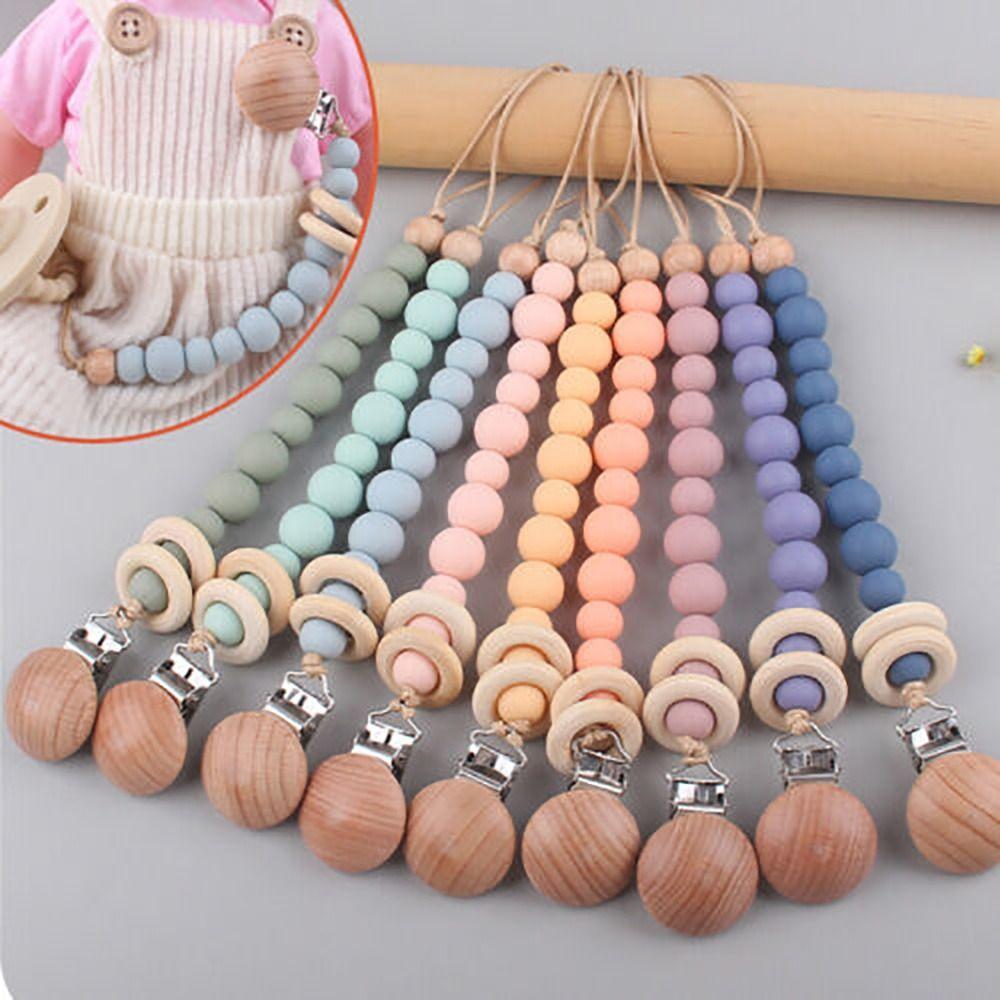 

Жевать прорезывание зубов Игрушки Деревянный круг Анти-капли Детская пустышка Цепочка Детские продукты Пустышки Цепи