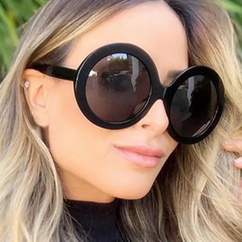 SHAUNA Vintage Oversized Round Women Sunglasses Fashion Double Color Gradient Shades UV400 Men Trending Punk Sun Glasses