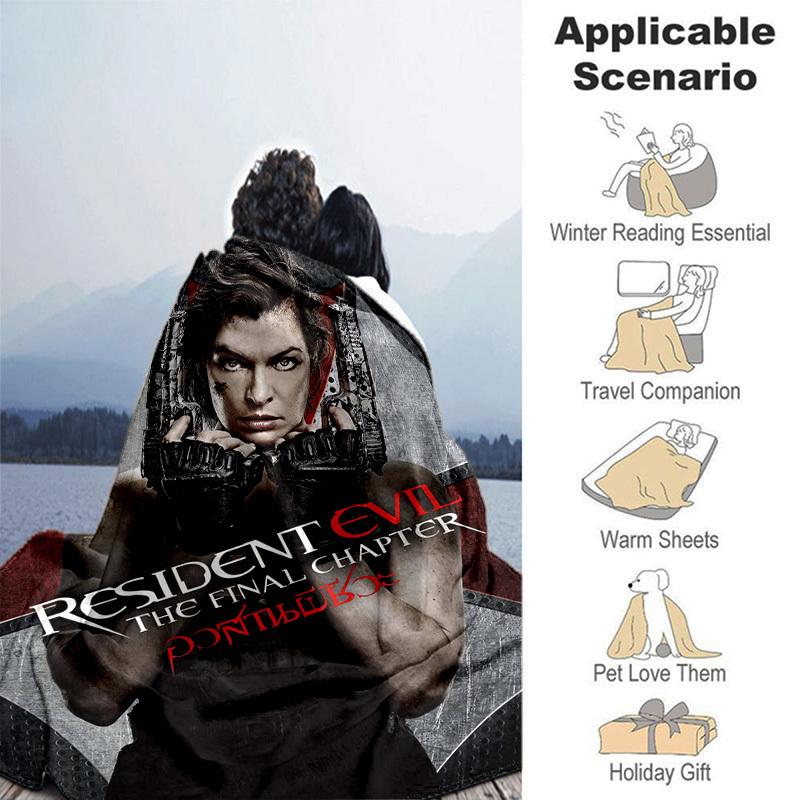 1pc Resident Evil: The Final Chapter, Cozy Home Decor Blanket Gift | Flannel Throw for Bedroom, Living Room, Travel, Camping, Car, Beach, Office Naps