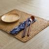 1pc Handmade Woven Placemat 3 Size For Choose Square Hot Insulation Braided Mat Heat Resistant Anti-Skidding Wicker Woven Mat