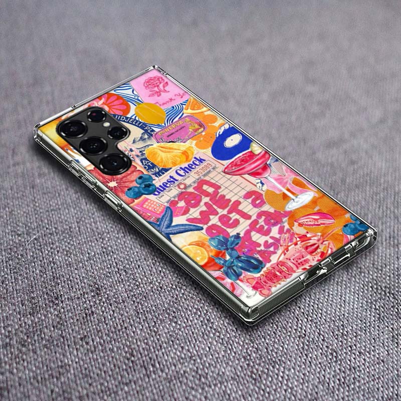 Meereslandschaft Wein Zitrone Handyhülle Für Samsung Galaxy S24 S23 S21 S20 FE S22 S26 Ultra S25 Edge S10 Plus Hülle Klar TPU Capa
