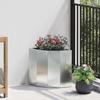 Corner Planter Silver 30 X 30 X 35 Cm Galvanized Steel