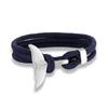 Whale Tail Anchor Bracelets Men Multilayer Charm Rope Chain Bracelet Male Women Navy Wrap Metal Sport Hook