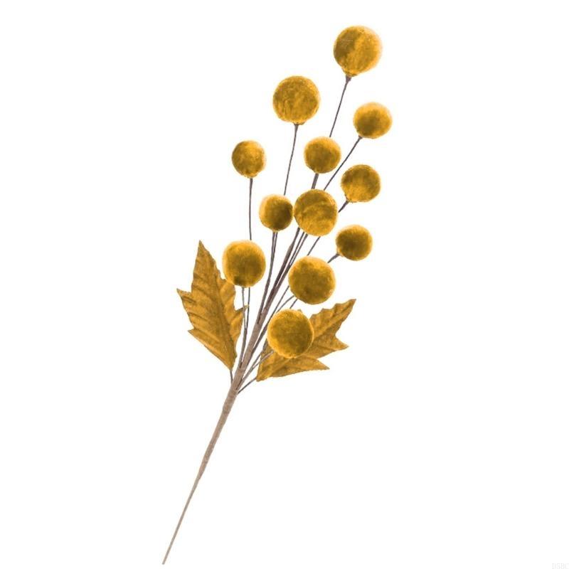 Christmas Tree Ornament Stem Delicate Velvety Ball Stem For DIY Christmas Tree And Wreath Decoration