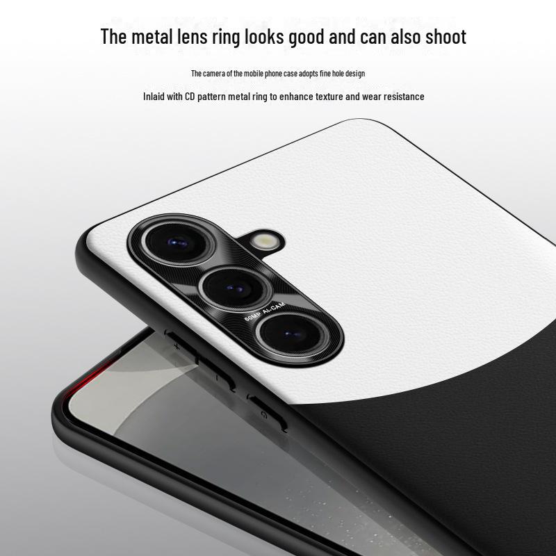 Samsung S24+ Liquid Leather Anti-Fall Protective Case: One-Piece Cover, Anti-Fouling Tech.