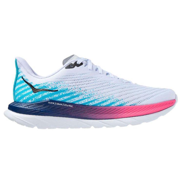 HOKA  Mach 5 White Scuba Blue Women Sneakers 1127894-WSBB