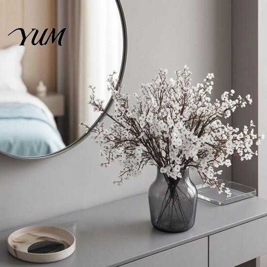 Orange Silk Plants for Halloween Decoration Realistic Artificial Flowers Autumn Home Decoration, Floral Lifelike Branches Seasonal Display Table