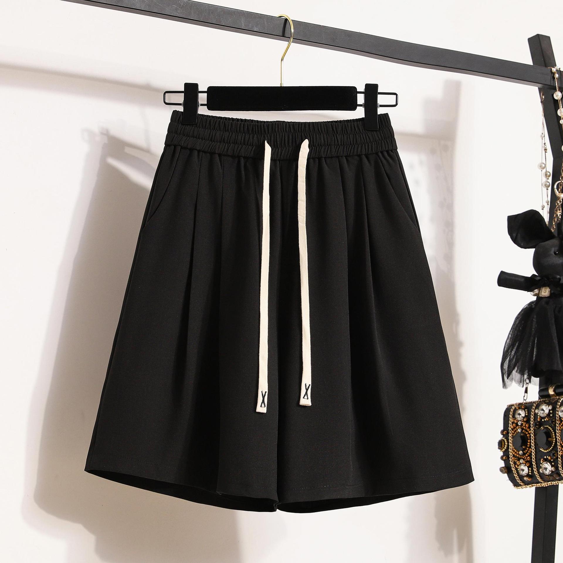 

Женские летние капри из ледяного шелка, большие утягивающие широкие брюки, свободные повседневные шорты трапециевидной формы S