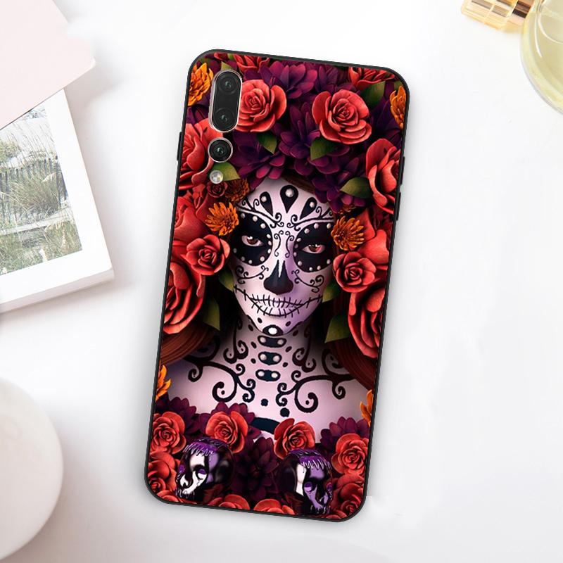 

Mexican Skull Girl Tattooed Art For Huawei Nova 11 10 9 SE Y70 Y60 Y90 Y61 Y91 Y73 Y72 12i 11i 8i P30 P40 Lite P60 Pro Case Huawei Nova 12s