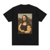 Zabawna koszulka fitness Mona Lisa Mięśnie Siłownia Casualowa Graficzna Koszulka z krótkim rękawem Unisex Moda Casualowa Oversize T-shirt