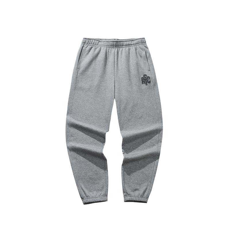 Anta Retro Solid Color Lace-Up Breathable Versatile Fleece Loose Knit Sports Pants Men bottoms 152548301N-1