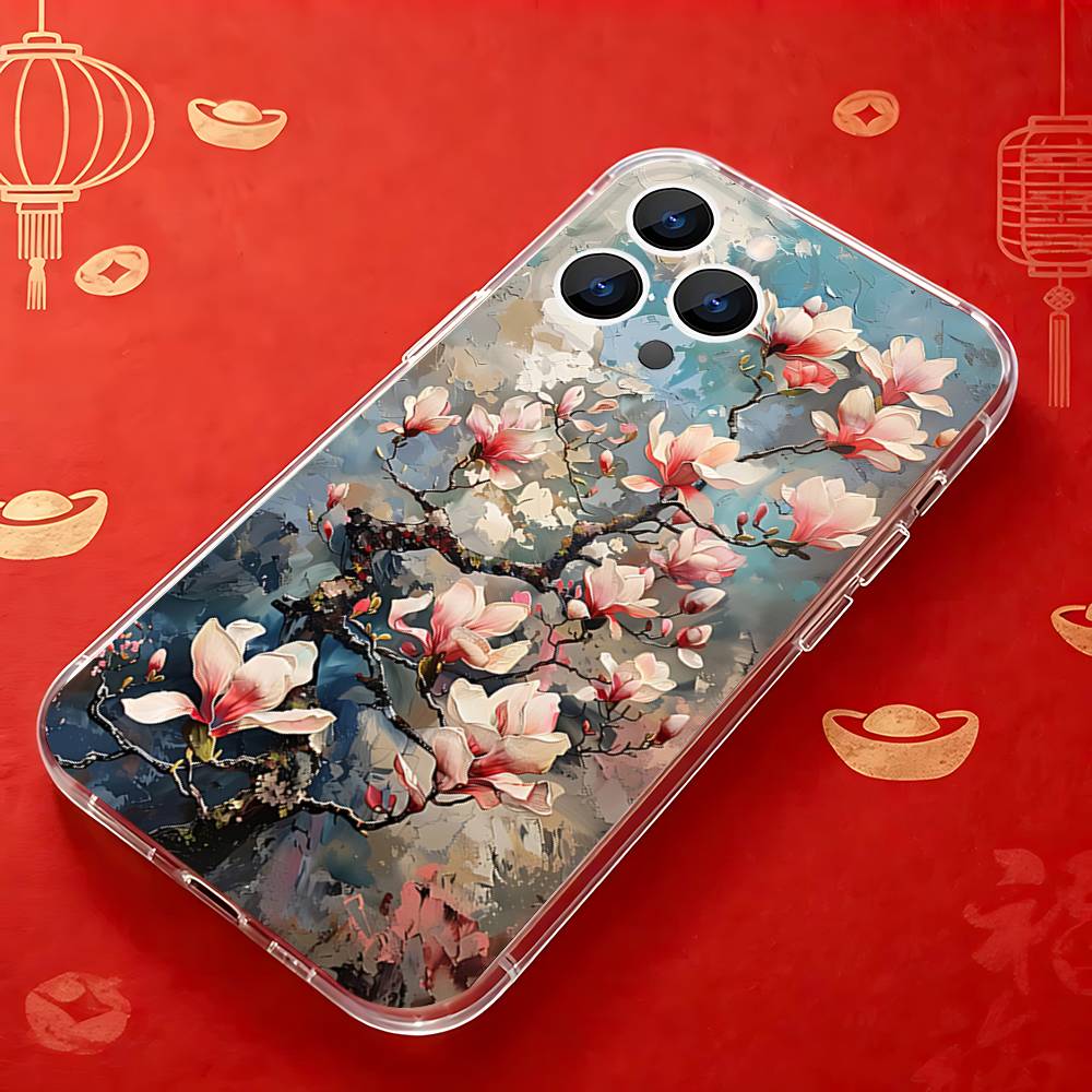 

Painting Art FlowerS COLORFUL Transparent soft case for iPhone 17,16,15,14,13,12,11,Pro,Max,Plus, X,XS,XR,SE4,E Mini iPhone14
