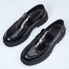 Large Size Men's Shoes, Lazy Business One-pedal Casual Leather Shoes, Men's Thick-soled Leather Breathable