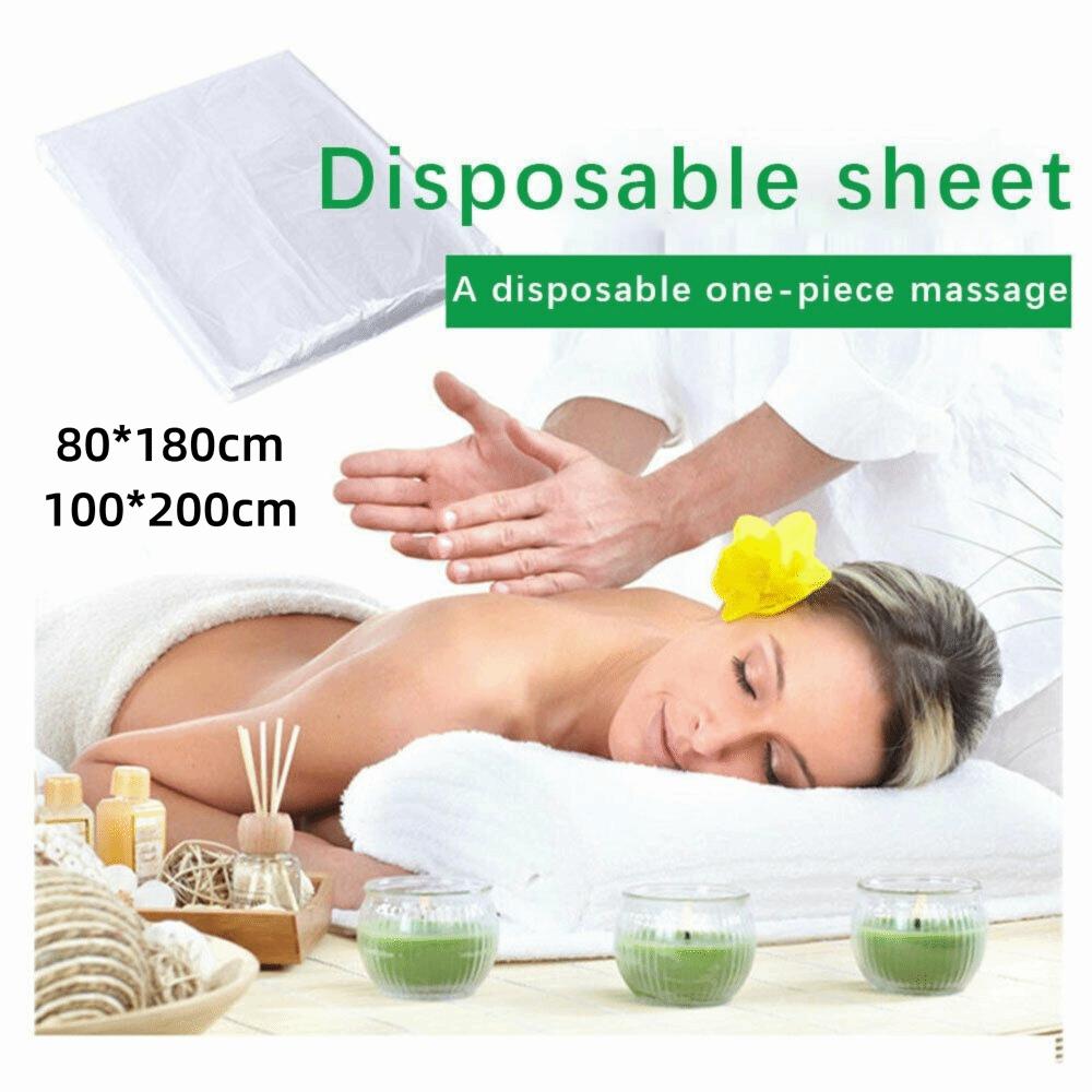 100pcs/Pack Waterproof Film Disposable Plastic Sheets Disposable Sauna Blanket Massage Table