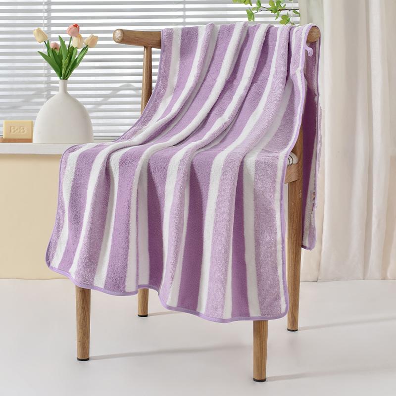 

Coral fleece bath towel wide striped large towel large bath towel absorbent and thick bath towel 1pc 70x140cm1pcs слоновая кость