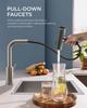 4 Modes Waterfall Kitchen Faucet Stream Sprayer Stainless Steel Hot Cold Single Hole Deck Mounted Water Sink Mixer Wash Tap 3668