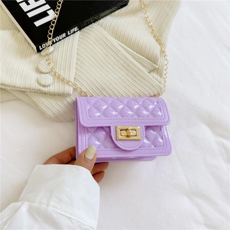 

Cash jelly bag women s bag pvc bag shoulder bag chain bag messenger bag світло-фіолетового кольору