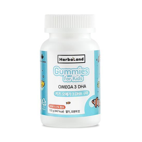 

Herbaland Kids Omega 3 DHA 60 Gummies (Варто 15 днів), Корейська здорова їжа