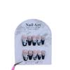 Jia Zhi Mu 3D White Swan French Tip Medium Ladder False Nails
