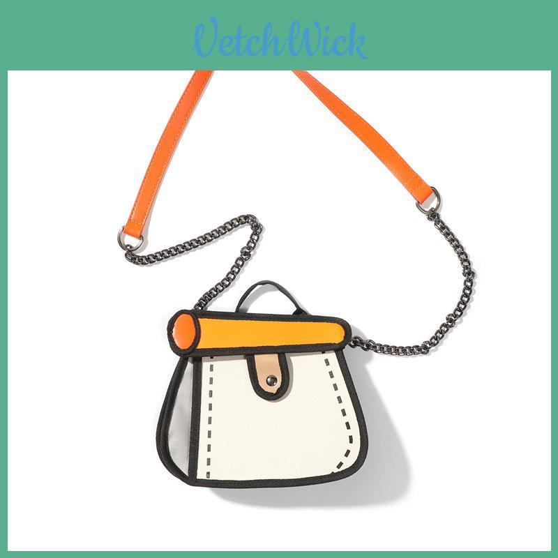 Cartoon Anime Canvas Bag With Contrast Color Design For Daily Casual Use
