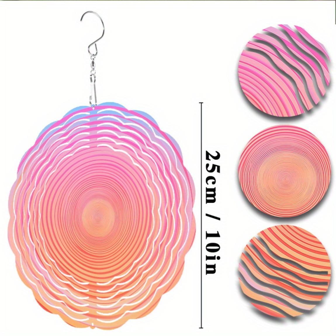 

Металлическая вращающаяся на 360 градусов музыка ветра для уличного декора 10 дюймов розово-голубой градиент подвесное украшение идеально подходит для патио сада и дома 01A