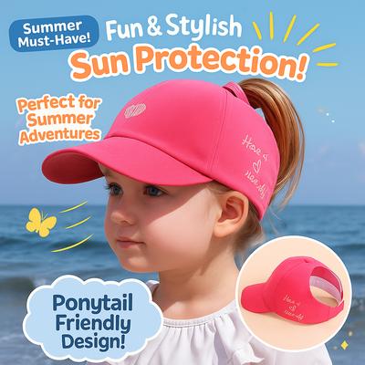 Love Parent-child Hat, Children's Baseball Cap, Girls Can Tie a Ponytail, Sunshade Cap, Summer Sunscreen, Empty Top Sun Hat