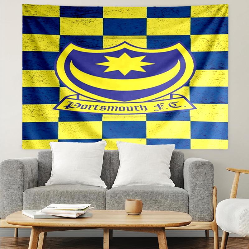 Ports-mouth Fc Anniversary Printed Printed Tapestry, for Bedroom,Livingroom, dormitory, Large Wall Decor, Fabric Decor Fan Birthday Gifts