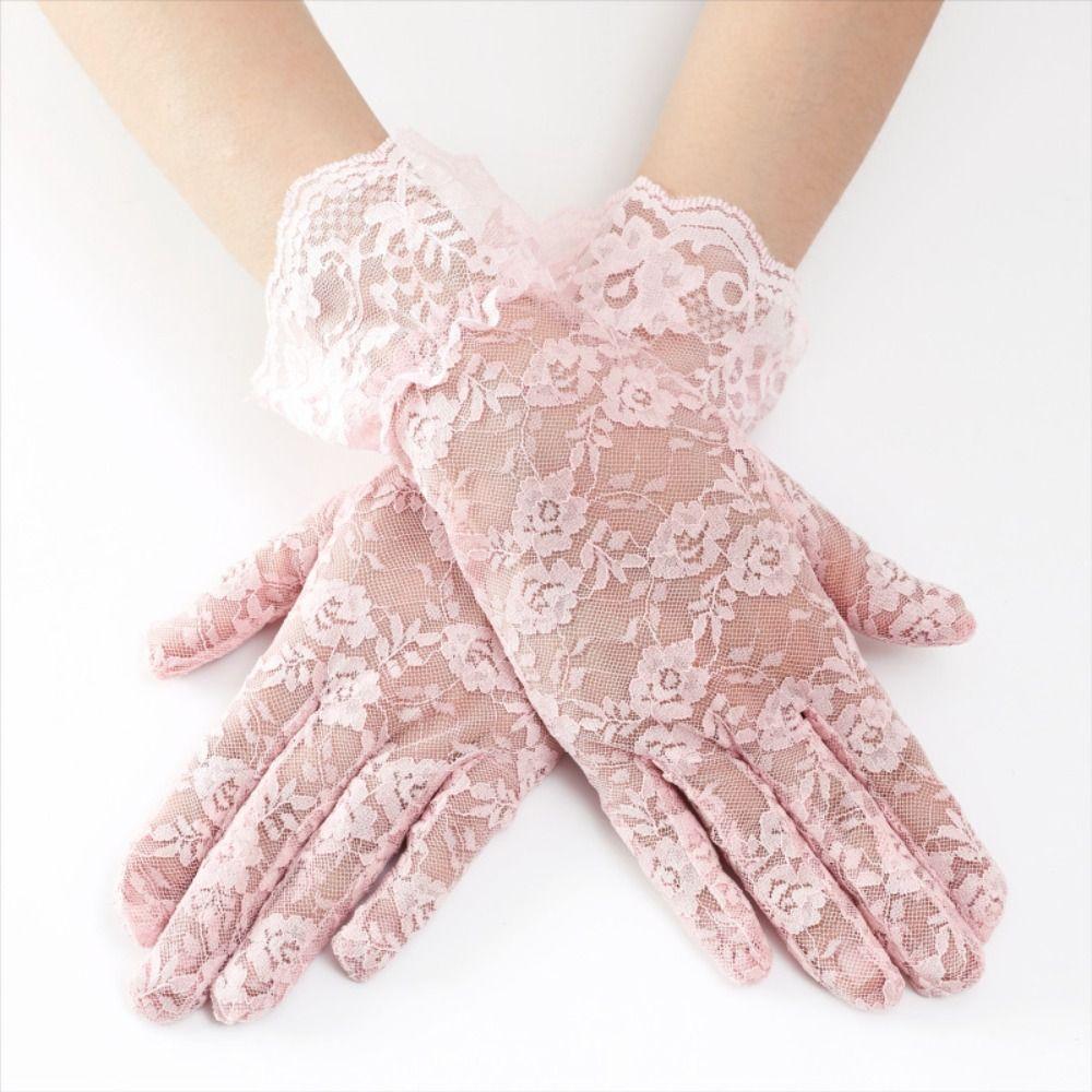 Wedding/Party Women's Lace Gloves Floral Full Finger Gloves for Dinner Fancy Costume Accessories