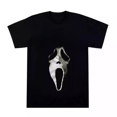 2025 Nova Camiseta de Verão Ghostface Camiseta Estampada Feminina Hip Hop Streetwear Camiseta Oversized Moda Camiseta Camiseta Masculina