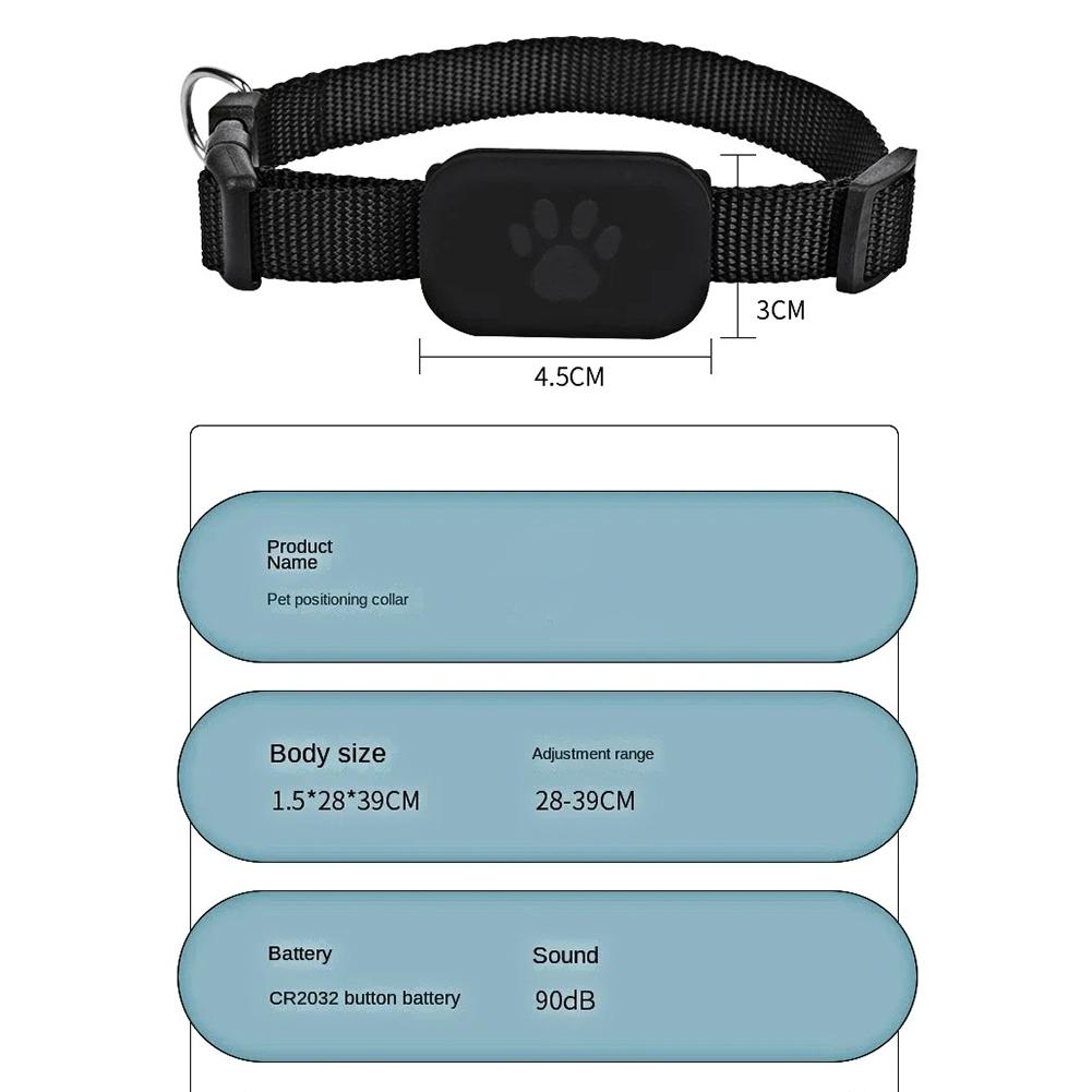 Dog Tracker with Adjustable Collar Smart Pet Locator Cat Tracker for Dogs & Cats