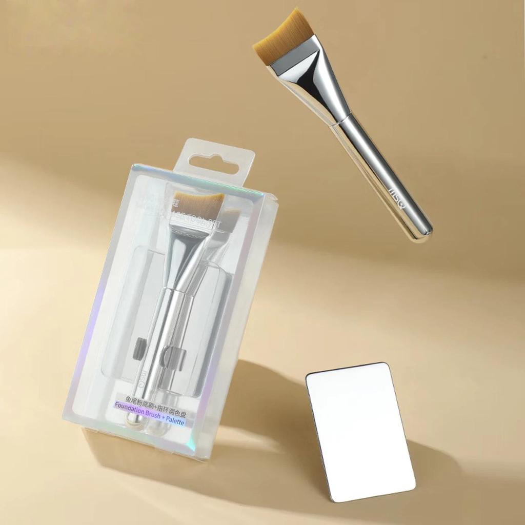 MSQ 1 Fish Tail Foundation Brush and 1 Palette, Makeup Brush Set