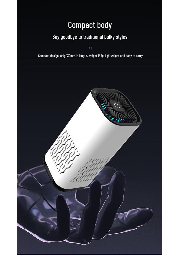 USB Air Purifier with Activated Carbon Filter and Aroma, Removes Odors and Formaldehyde, for Car, Home, or Desktop.