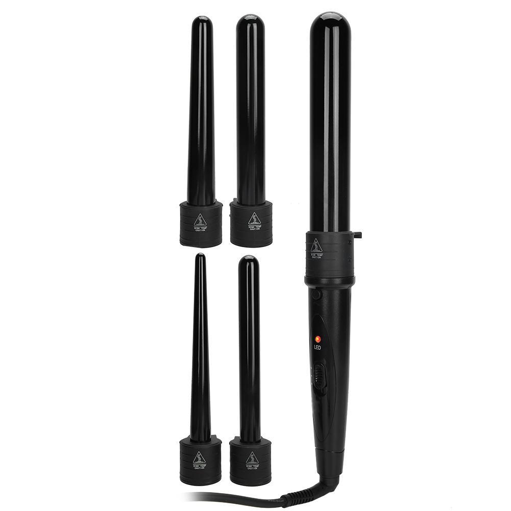 5‑In‑1 Curling Iron LED Adjustable Temperature Hair Styling Curling Iron Wand Set 110‑240VUS Plug