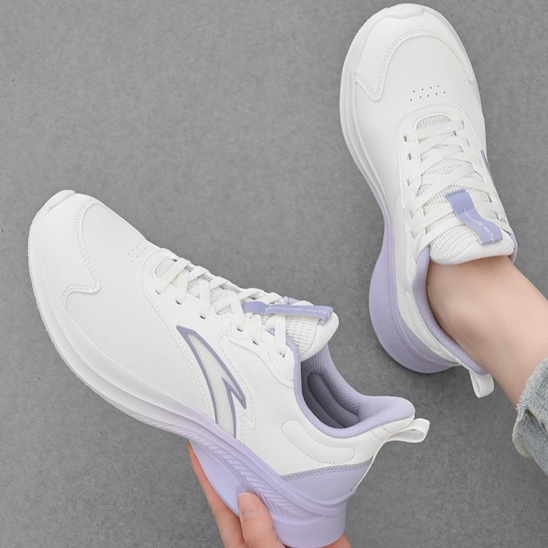 Anta Slip Resistant, Abrasion Resistant, Rebound Low Top Casual Running Shoes Women's White Purple Sneakers 922515520-8
