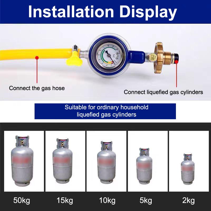 Home Use Tanks Pressure Regulator With Gauge Safe Explosions Proof Valves Low Pressure Valves For Cooking
