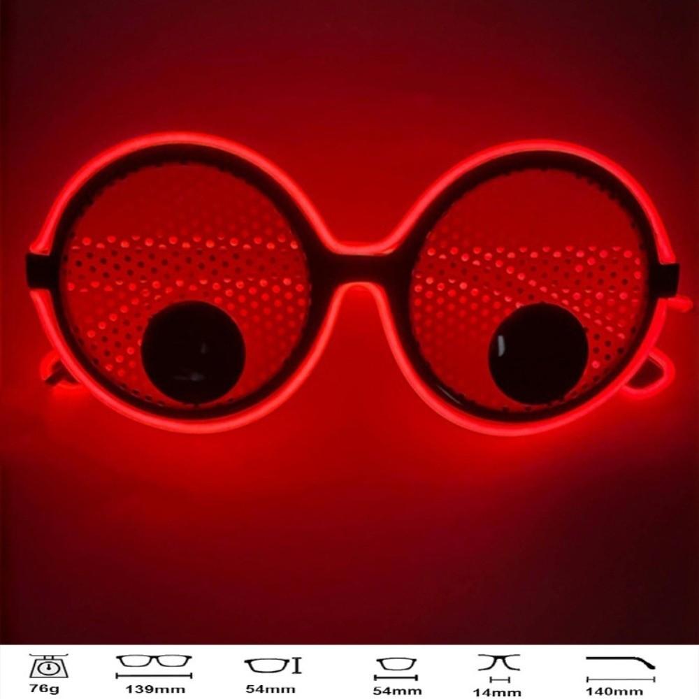 Round Frame Eyeball Glasses Rotating Eyeballs Neon Glasses Glowing Glasses  Festival Atmosphere