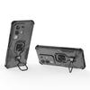 KEYSION Shockproof Armor Case for VIVO Y29 4G Soft Silicone+PC Upright Metal Live Ring Stand Phone Back Cover for VIVO Y29
