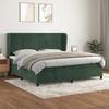 3129114 vidaXL Divan Bed and Mattress Dark Green 200x200cm Velvet