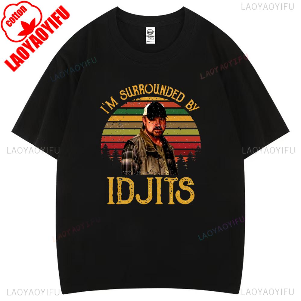 Vtipný Humor Jsem Obklopený Idjity Nadpřirozeno Bobby Singer Televizní Grafická Trička Žena Muž Vysoce Kvalitní Bavlněné Tričko Ležérní