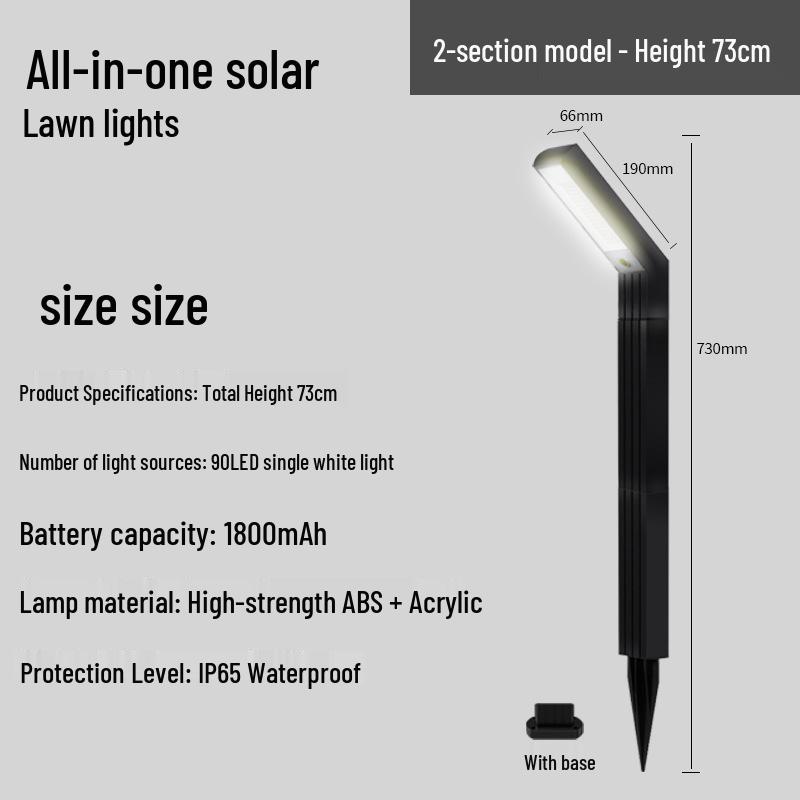 Waterproof Solar Outdoor Garden Lamp for Courtyard, Villa, Lawn, and Aisle