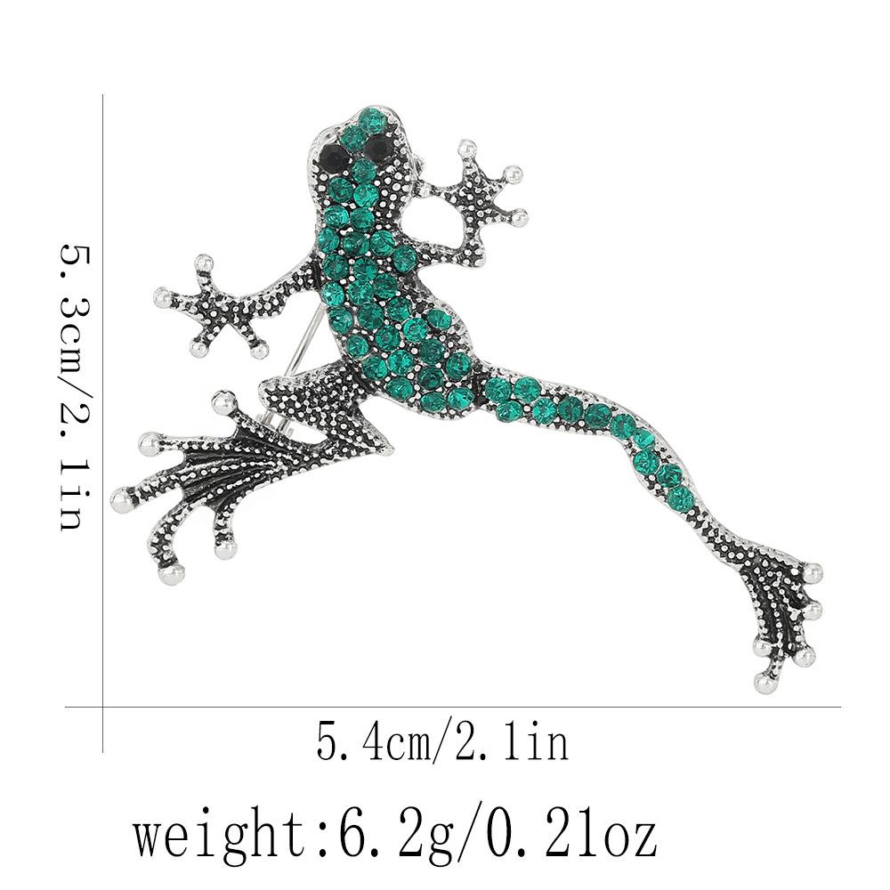 Diamond Studded Frog Brooch, Women's Brooch, Accessories, Gothic Clothing, Brooch, Jewelry, Fashionable Retro Personality