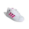Adidas VL COURT 2.0 Cmf Synthetic Leather Abrasion Resistant Low top Skateboard Shoes White Pink EG3880
