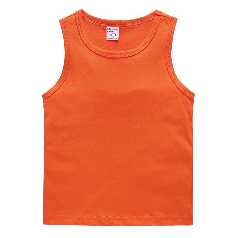 Sommerkleidung Kinderweste Baumwolle Lässiges Basist-Shirt Schweißabsorbierend Sport-Oberteil Ärmelloses Oberteil für Jungen