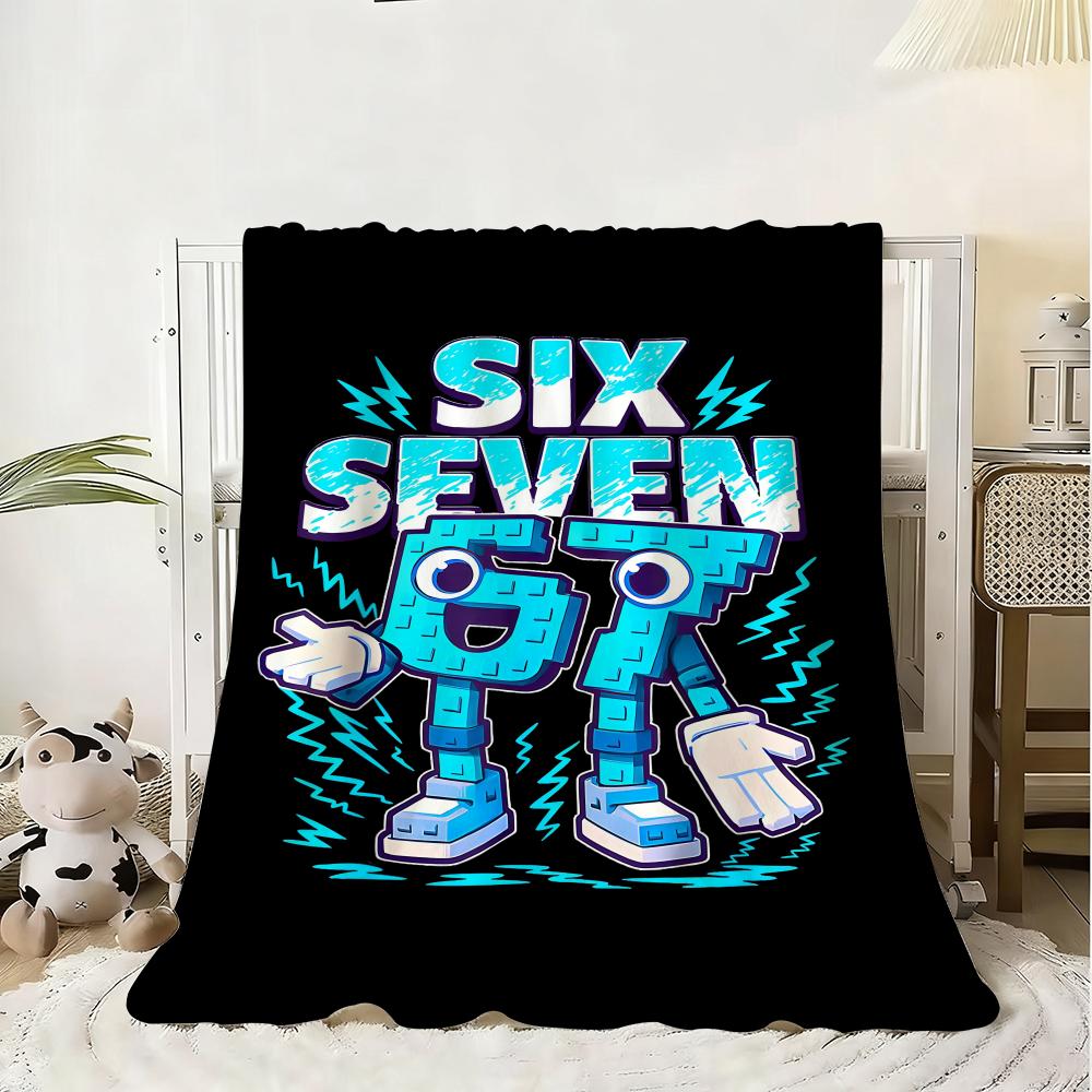 67 Sei Sette 6-7 Divertente Stampata Coperta Plaid Flanella Soffice Morbida Calda Amica della Pelle per Divano Letto Ufficio Riposo Invernale