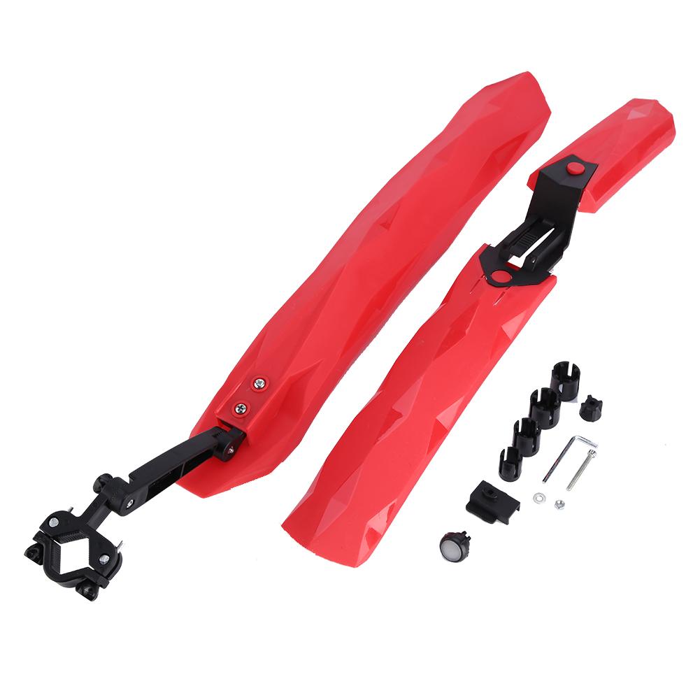 Mountain Bike s Set Cycling Front and Rear Mud Guards with LED Taillight (red)