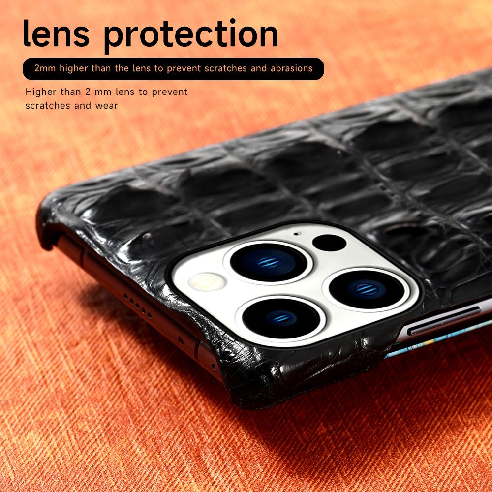 Luxury Genuine Crocodile Leather Phone Case For iPhone 17 Air 16 Pro Max 16 Plus 15 11 12 13 14 Pro Shockproof Back Cover