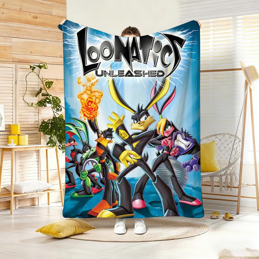 Anime L-Loonatics U-Unleashed Throw Lightweight 240G Flannel Blanket Soft Skin-Friendly For Summer Cooling