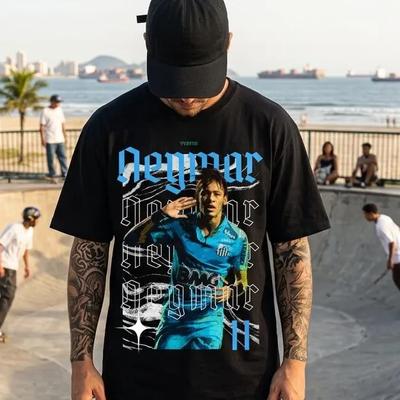 2026 Summer Hot Sale Popular Neymar Portrait T-shirt _ Soccer Player Graphic Fashion Women and Men Tees